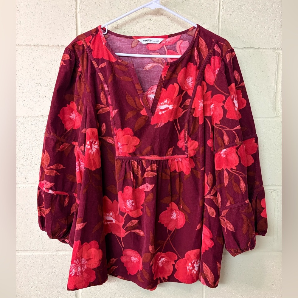 Sonoma Floral Bohemian Top